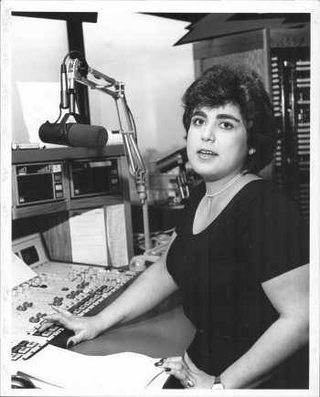 Linda Silver on the air at Z-100, 1984