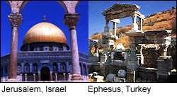 Jeruzalem, Israel and Ephesus, Turkey