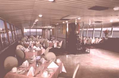 Partial interior shot of the Dandy including marble dance floor