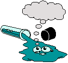 test tube spill... with eyes.